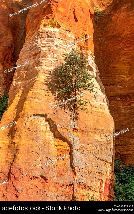 Luberon ocher near the village of Roussillon. Geological wonder in Provence