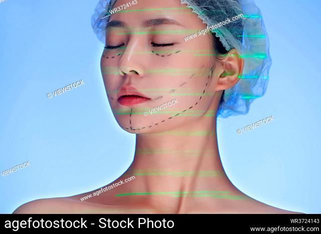 Young woman do laser cosmetic