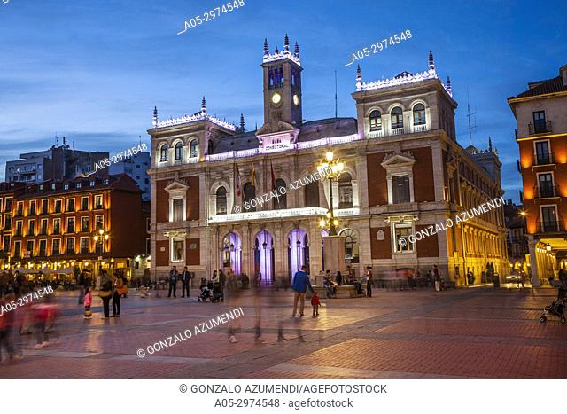 Town Hall at Plaza Mayor Square, Valladolid, Castilla y Leon, Spain