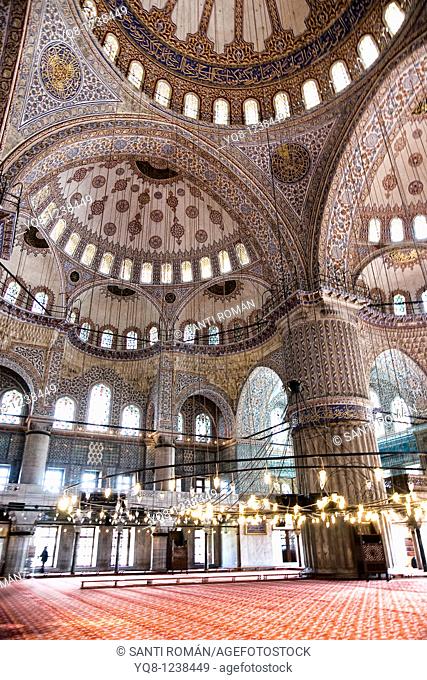 interior domes, Blue Mosque, Istanbul, Turkey