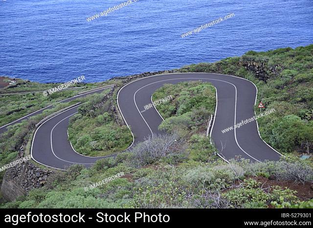 Serpentines, Road, El Hierro, Canary Islands, Spain, Europe