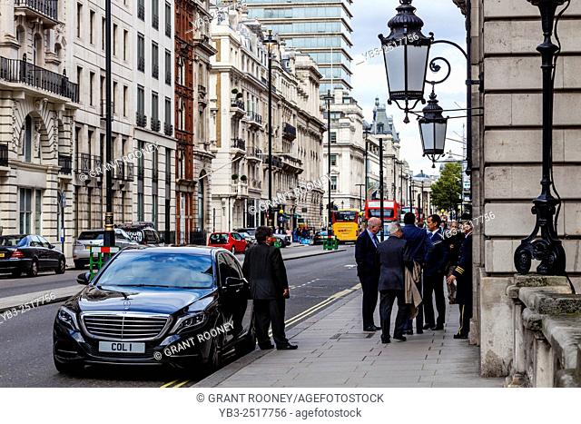 A Chauffeur Waits For His Client Outside The Royal Automobile Club, Pall Mall, London, England