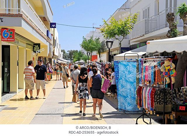Shopping street Sant Francesc de Formentera Formentera Pityuses Balearic Islands Spain San Francisco Javier