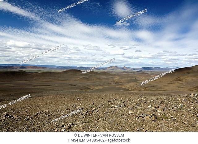 Iceland, Austurland, Modrudalur, desert landscape