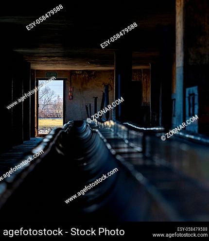 A picture of the inside of a washroom at Auschwitz II - Birkenau