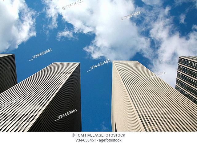 Corporate buildings piercing the sky