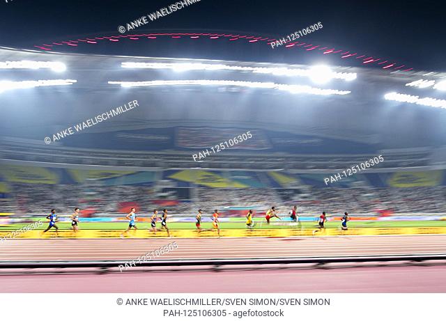 Feature, runners on an obstacle, dynamic, blurred. Lead 3000m obstacle of the men, on 01.10.2019 World Athletics Championships 2019 in Doha / Qatar, from 27