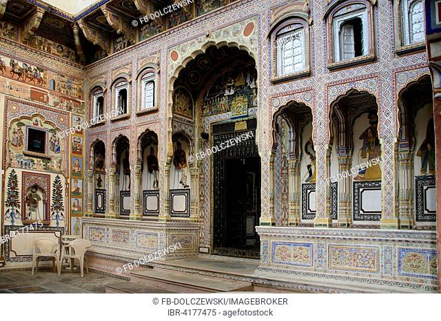 Courtyard of Dr. Ramnath A. Podar Haveli Museum, Nawalgarh, Jhunjhunu District, Rajasthan, India