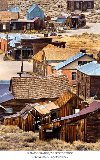 Old buildings in downtown Bodie, Bodie State Historic Park, Mono County, California
