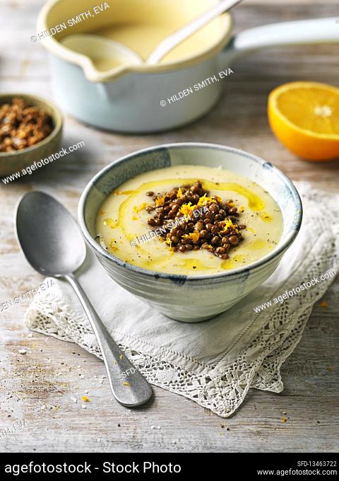 Soup with lentils and orange