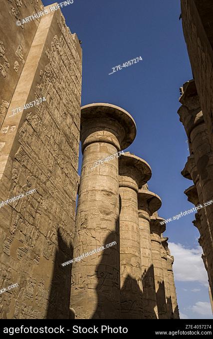 Entrance to the Hypostyle Hall. Temple of Karnak. El-Karnak, Luxor Governorate, Egypt, Africa, Middle East