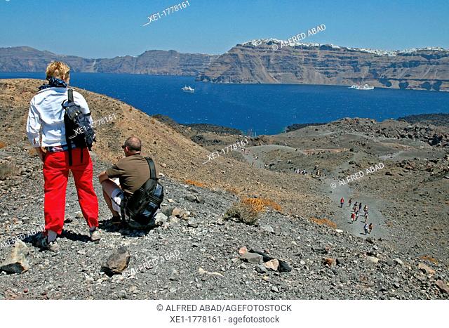 Nea Kameni Islet, Volcano Island, Santorini, Greece
