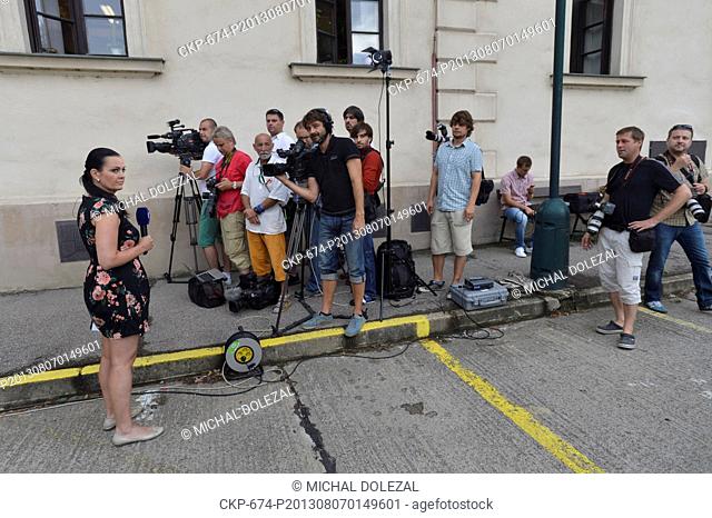 Members of the media wait in front of the Prague Regional Court, Prague, Czech Republic, August 7, 2013. David Rath, former Social Democrat (CSSD) regional...