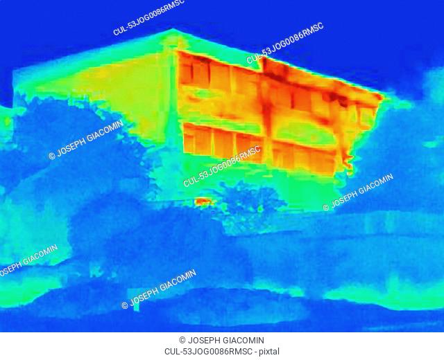 Thermal image of apartment building
