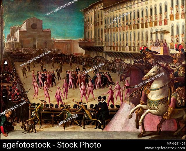 Giuoco del Calcio - Piazza Santa Croce, Florence. Date: ca. 1589 Medium: Oil on canvas