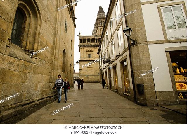 Europa, Spain, Santiago de Compostela, Way of St  James pilgrimage, near obradoiro square