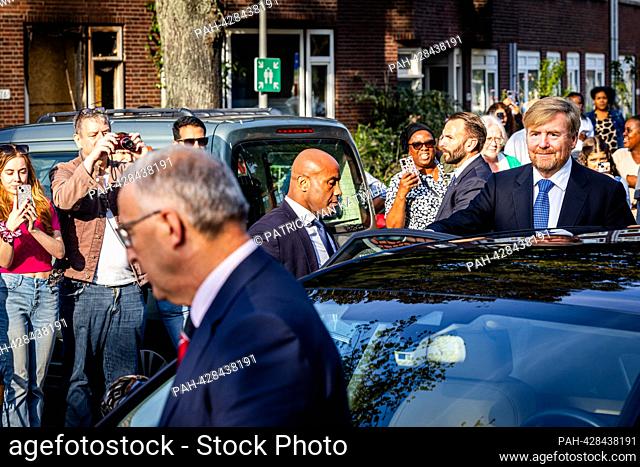 ROTTERDAM, NETHERLANDS - OCTOBER 2: King Willem-Alexander of the Netherlands and Mayor of Rotterdam Ahmed Aboutaleb visit the building on Heiman Dullaertplein...
