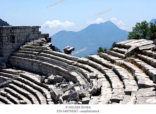 The dilapidated theater of Termessos near Antalya
