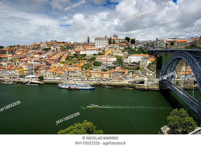 Bridge Ponte Dom Luis I in the old town Ribeira, Porto, Portugal