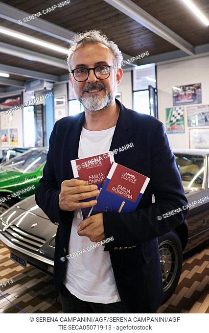Massimo Bottura chef and patron of the Osteria Francescana duiring the presentation in Modena, ITALY-04-07-2019