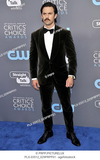 Milo Ventimiglia at the 23rd Annual Critics' Choice Awards held at the Barkar Hangar in Santa Monica, CA on Thursday, January 11, 2018
