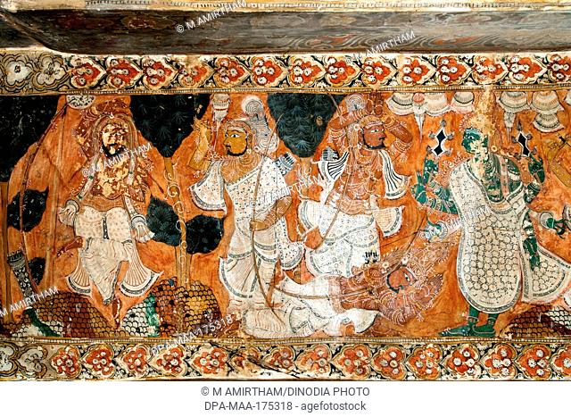 Murals in veerabhadra temple at , Lepakshi , Andhra Pradesh , India