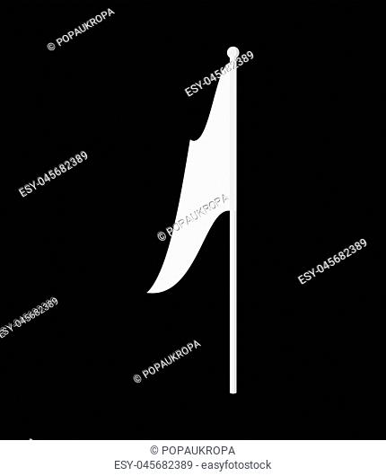 White flag isolated. symbol of defeat. Vector illustration