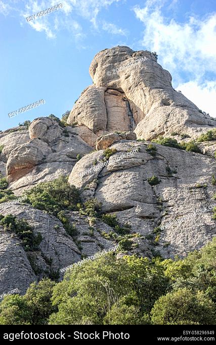 Sanctuary of Our Lady of Montserrat, place of worship on top of the mountain. Montserrat is a rock massif traditionally considered the most important and...