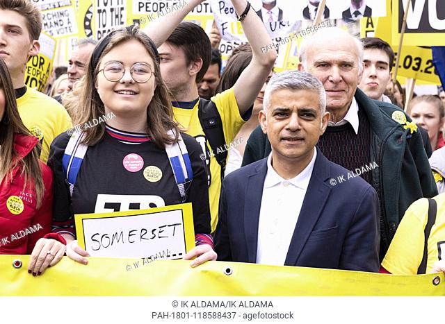 Mayor of London Sadiq Khan at Put It To The People march in central London. London, UK. 23/03/2019 | usage worldwide. - London/United Kingdom of Great Britain...