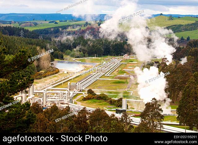 Wairakei Geothermal Station near Taupo in New Zealand