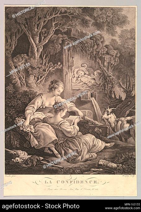 The Secret. Artist: Jacques Bonnefoy d'Arles (French, Arles 1755-1828 Paris); Artist: After François Boucher (French, Paris 1703-1770 Paris); Publisher: Bance...