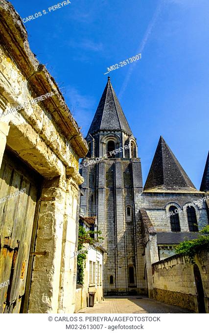 Saint-Ours collegiate church in the medieval city of Loches, Indre-el-Loire, Loire Valley, France