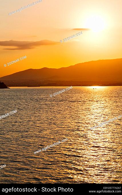 in santorini  greece sunset and  the sky  mediterranean red sea