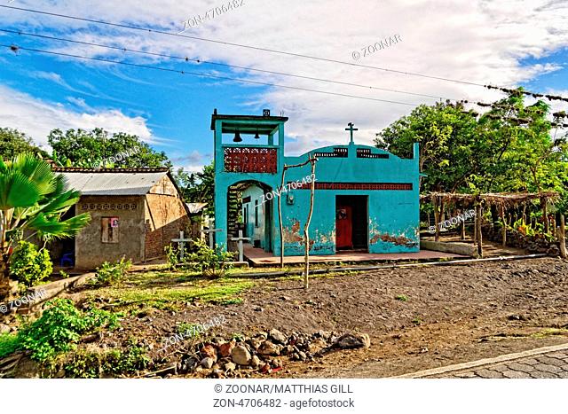 Dorfkirche, Insel Ometepe, Nicaraguasee, Nicaragua / Village church, Ometepe Island, Lake Nicaragua, Nicaragua