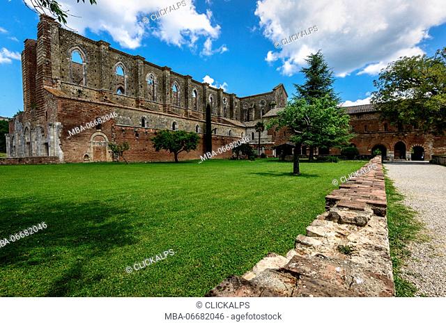 Abbey of San Galgano. Europe. Italy. Tuscany. Siena district. Chiusdino