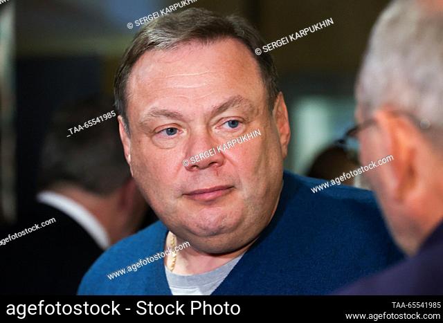 RUSSIA, MOSCOW - DECEMBER 7, 2023: Businessman Mikhail Fridman attends a charity reception marking Hanukkah hosted by the Russian Jewish Congress at Igor...