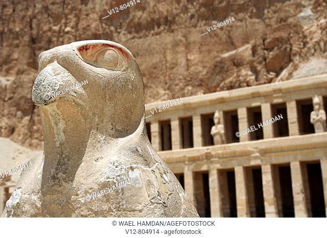 Statue of horus, Temple of Queen Hatshepsut Deir el-Bahri, luxor Thebes, Egypt