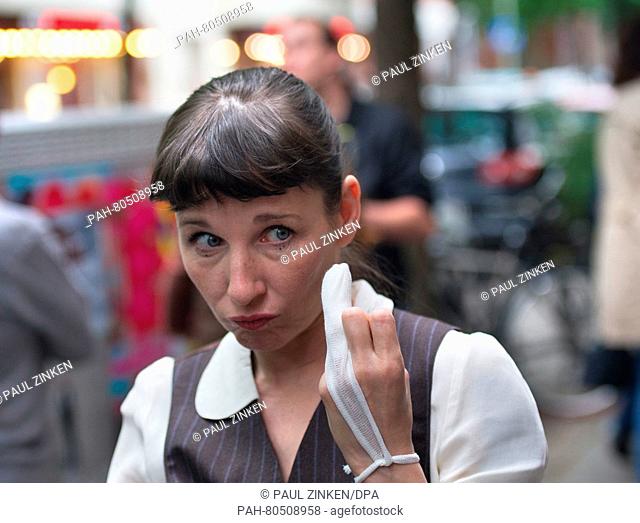 Actress Meret Becker poses prior to the premiere of her new episode entitled 'Wir - Ihr - Sie' (lit. We - you - they) of the German television series Tatort...