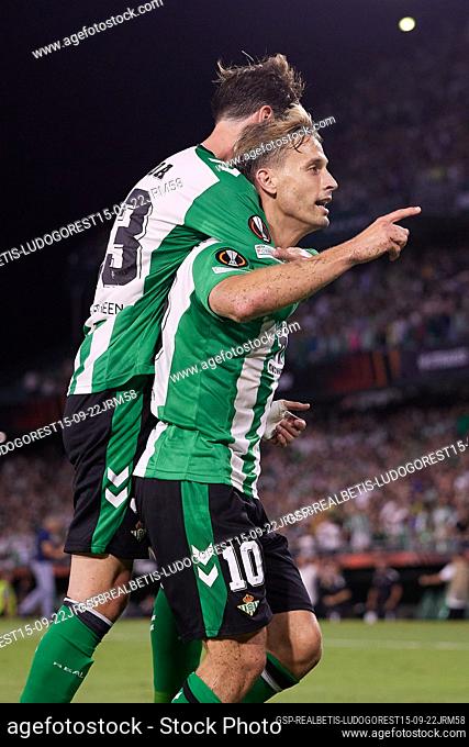 Seville, Spain. 15h, September 2022. Sergio Canales (10) of Real Betis scores for 3-1 during the UEFA Europa League match between Real Betis and Ludogorets at...