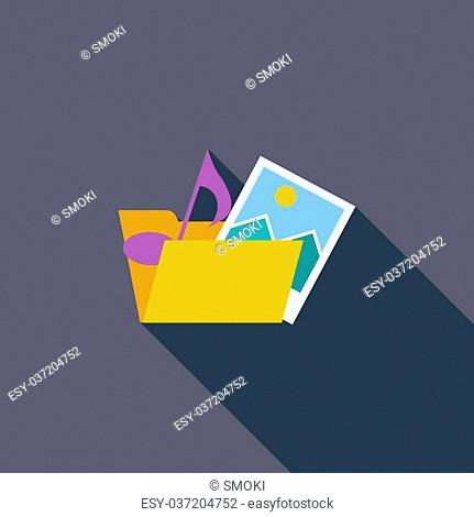 Folder icon. Flat vector related icon with long shadow for web and mobile applications. It can be used as - logo, pictogram, icon, infographic element