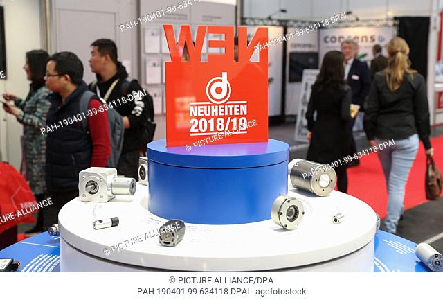 01 April 2019, Lower Saxony, Hannover: New products will be on display at the Dunkermotoren stand on a turntable. From 1 to 5 April