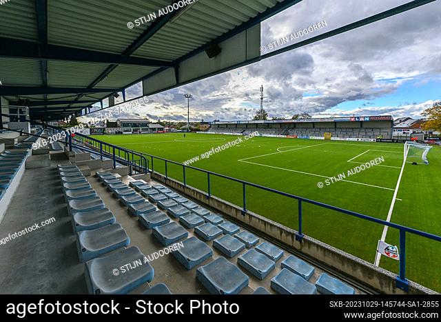 Stade de la Cite de lOie in Vise pictured before a soccer game between SL16 FC and KMSK Deinze during the 10th matchday in the Challenger Pro League 2023-2024...