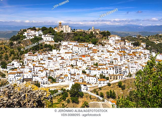 White village of Casares. Costa del Sol, Málaga province. Andalusia, Southern Spain Europe