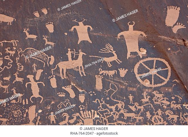 Petroglyphs on Newspaper Rock, Newspaper Rock Recreation Area, Utah, United States of America, North America