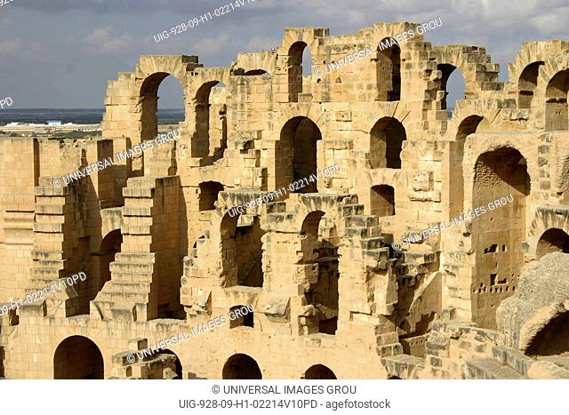 Tunisia, El Jem Colosseum. Roman