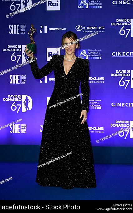 Italian actress Teresa Saponangelo of the 67th edition of the David di Donatello at Cinecittà Studios. Rome (Italy), May 3rd, 2022