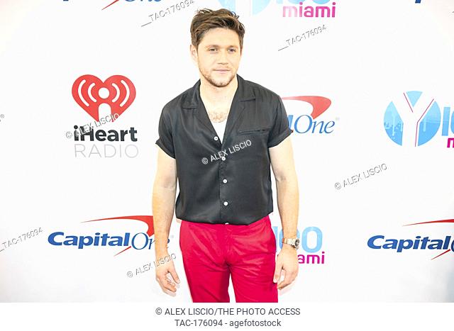 Niall Horan poses backstage during the Y100 Jingle Ball at the BB&T Center on December 22, 2019 in Sunrise, Florida
