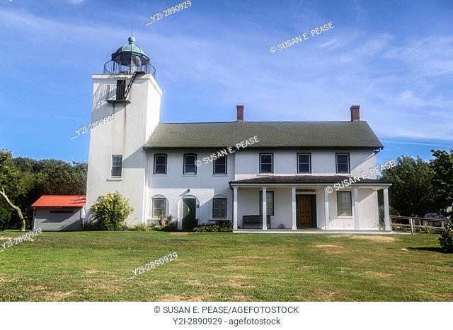 Horton Point Lighthouse, built in 1857, Southold, New York, Long Island, United States, North America