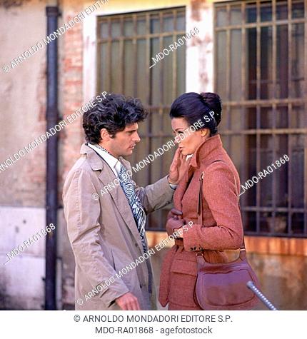 Brazilian actress Florinda Bolkan (Florinda Soares Bulcao) and American actor Tony Musante (Anthony Peter Musante) speaking in a scene from the film The...
