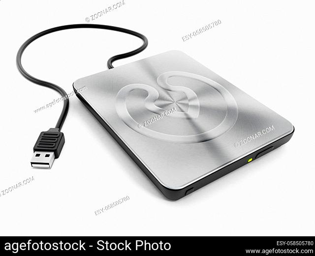 External Hard Drive isolated on white background